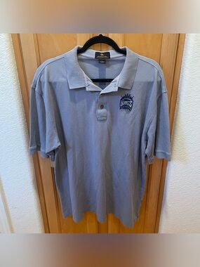 Vintage Sacramento Kings NBA Antigua Polo Shirt XL NBA Gray Blue